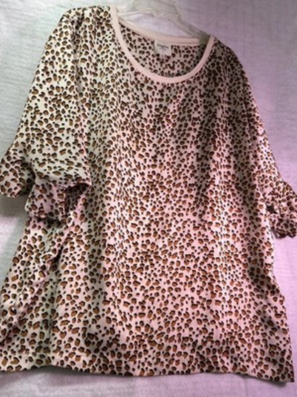 Hayden Womens Animal Print Blouse Size 2XL Brown And Beige Oversized